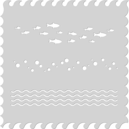 Sea and small fish Cover Cutting Dies Scrapbook Diary Decoration Stencil Embossing Template DIY Greeting Card Handmade Paper