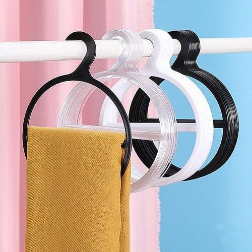 1/2 Layer Mini Hanger Oval Round Shawl Scarf Hanger Plastic Non-slip Drying Racks Black/White/Transparent 10/12.5/17/18.5cm