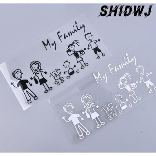 1 Pc 10*20cm Family Car Decal Window Sticker Stick Figure Kid Baby Cat Dog Pet Bumper My Mom Car Goods