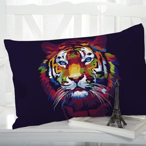 1pc Pillow cover Pillow case Luxury Bedding Pillowcase Pillowcovers decorative Customizable size 3D Print animal colorful tiger