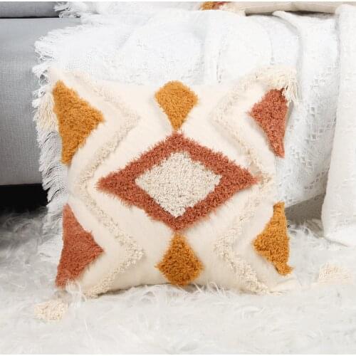 1PC Kwasten Pillowcase Kussenhoes 45x 45Cm/ Beige Kussensloop Handgemaakte Vierkante Thuis Decoratie For A Woonkamer Bed Room