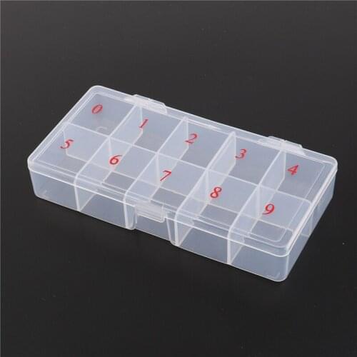 10/11 Cells False Nail Art Tips Box Natural Translucent Plastic Fake Nail Art Tips Case Manicure Nail Tool Acrylic Storage Case