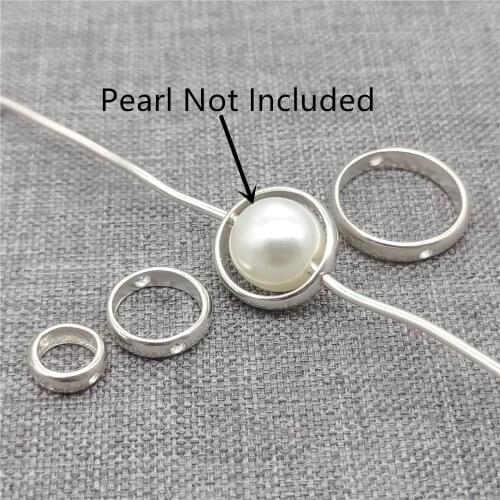 10pcs of 925 Sterling Silver Plain Round Bead Frames Fit 4mm 6mm 8mm 10mm Pearl