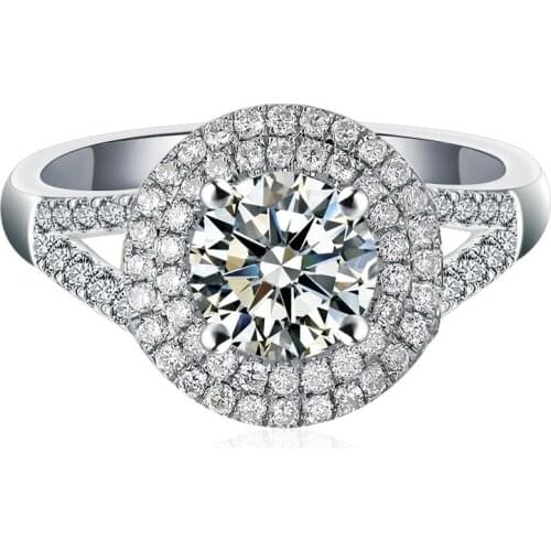 100% 18K Gold ring 2ct DVVS Moissanite Diamond Ring With national certificate D008