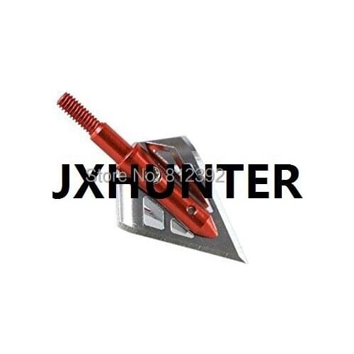3pk Red Fighter 4 Blades 100GR arrow points broadheads for compound bow hunting