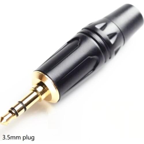 5pcs/lot 3.5 Earphone Plug 3.5mm 3 pole Stereo Male Plug Golden Plated Audio Wire Connector