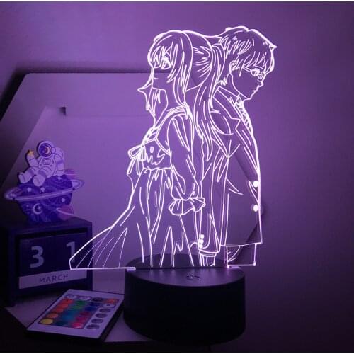 Your Lie in April Kaori Miyazono Acrylic 3d Lamp Arima Kousei for Home Room Decor Light Child Gift Night Light Drop shipping