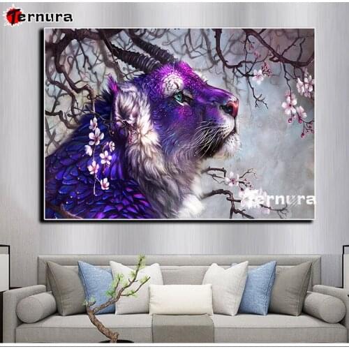Fantasy blue tiger DIY Diamond Painting animal 5D Crystal square Round Diamond Embroidery Home Decor flower Diamond Mosaic Gift
