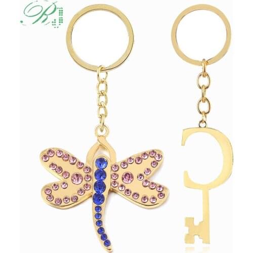 RJ Horror Film Coraline Keychain Golden Key Dragonfly Butterfly Badge Keyring Black Button Skull Choker Kid Girl Gift