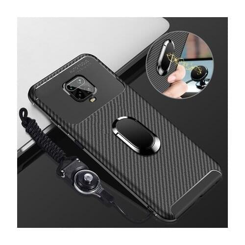 For Xiaomi Redmi Note 10 Pro Case Soft Carbon fiber With Stand Ring Protective Back Cover Case for Redmi Note 9 Pro Max 9S 9T