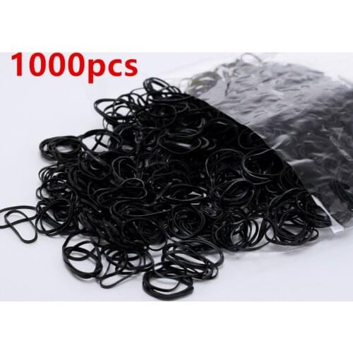 1000pcs Color Rubber Bands for Hair Styling Ties Kids Girls Braiding Hairband Food Office Rubber Bands Elastic Stationary Holder
