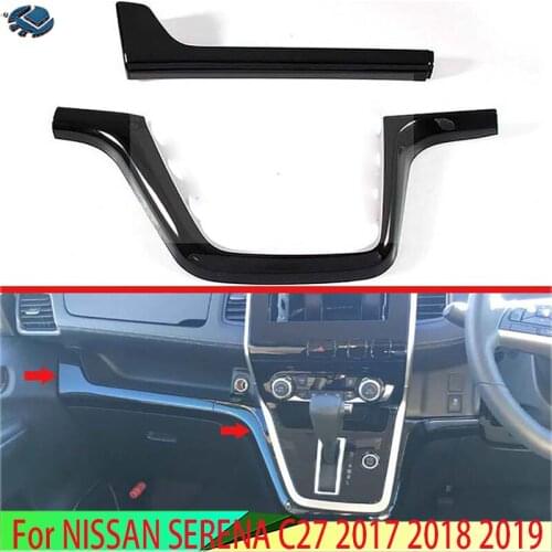 For NISSAN SERENA C27 2017 2018 2019 ABS Chrome Piano Black Interior Instrument Panel Around trim Only fit Right hand drive