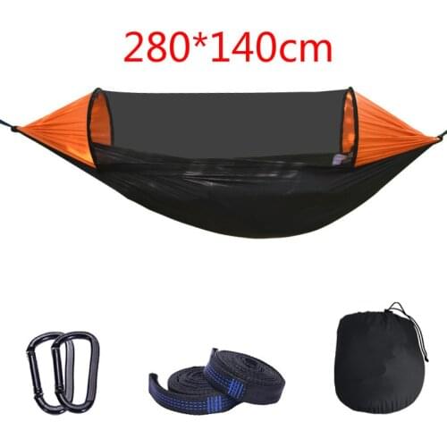 Automatic Quickly Open Strut Mosquito Net Hammock Removable Outdoor Anti-Mosquito Anti-Rollover Parachute Cloth Hammock