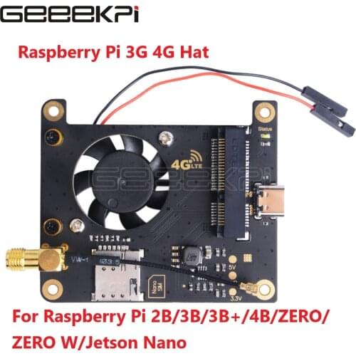 GeeekPi Raspberry Pi 3G 4G Hat for Raspberry Pi 2B / 3B / 3B+ / 4B / ZERO / ZERO W / Jetson Nano