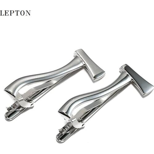 Hot Sale Silver color Axe Tie Clips Pin Lepton Metal Axe Design Tie Bars Skinny Glossy Clasp Tie Bar Wedding Slim Tie Clip