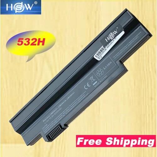 HSW NEW 6 cells Laptop Battery For Acer Aspire one 532h all Series Replce UM09H31 UM09H36 UM09H41 Free shipping