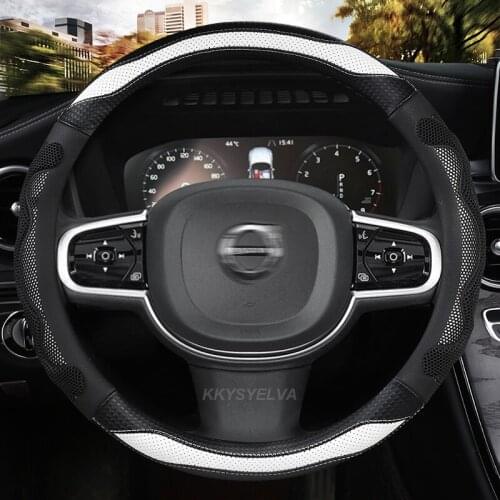 Microfiber Leather Car Steering Wheel Cover Breathable for Volvo S40 S60 V90 S90 XC40 XC60 XC90 Car Styling Car Accessories