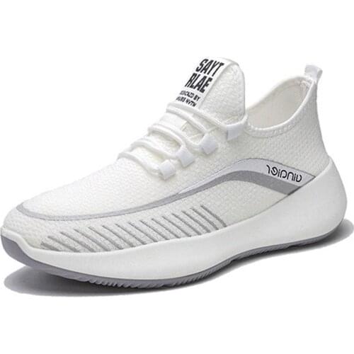 2021 Spring New Mens Sneakers Flying Woven Casual Shoes Breathable Running Shoes Wild Comfortable Non-slip Outdoor Mens Shoes