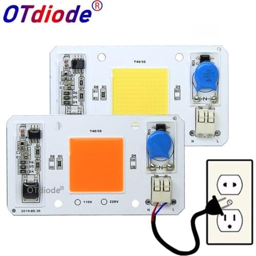 LED 50W COB Bulb Smart IC AC 220V Driver White Warm Cool Full Spectrum Spotlight Floodlight Flip chip lamp tube DIY