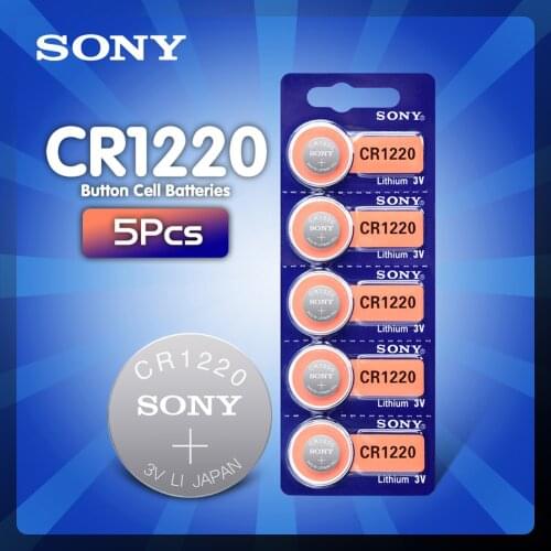 5Pcs Sony 3v CR1220 Lithim Li-ion Battery DL1220 BR1220 ECR1220 LM1220 KCR1220 L04 5012LC Button Coin Cell Bateria Replace