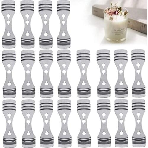 20pcs Metal Candle Wick Centering Devices, Silver Stainless Steel Candle Wick Holder for Candle Making