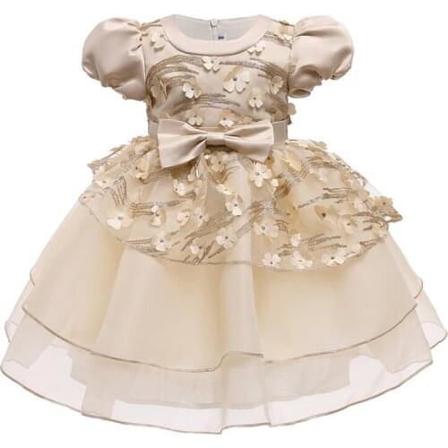 Fashion Princess Flower Girl Dress Summer Tutu Wedding Birthday Party Kids Dresses For Girls Childrens Costume