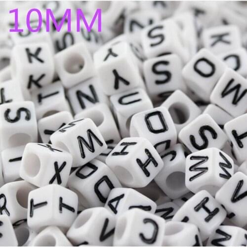 Fashion Acrylic Alphabet Lettter DIY Beads For Bracelet Cube Loose Plastic A TO Z Letters Beads 10MM xyb001