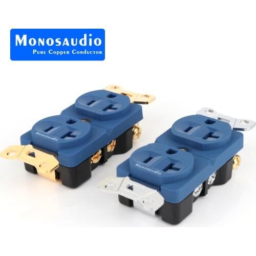 Monosaudio DP2(G) Pure Copper Gold-Plated AC Duplex Receptacle HIFI US 20A AC Power Receptacle Socket Red copper distributor