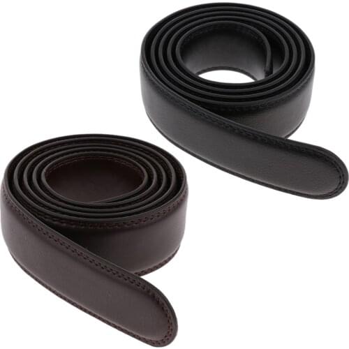 Mens Leather Belt For Automatic Buckle Waist Strap Belt Brown/Black 115cm