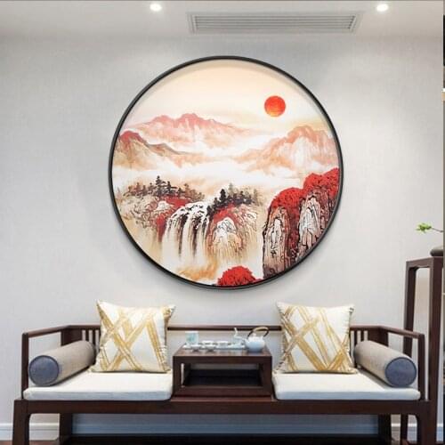 Traditional Chinese Style Abstract Landscape Wall Art Pictures Posters Prints For Living Room Home Office Canvas Painting Decor