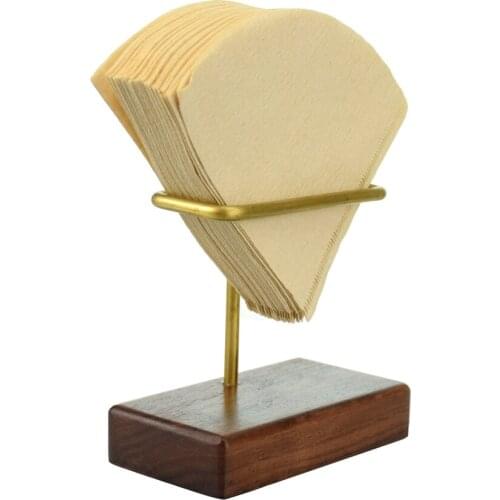 New Copper Coffee Filter Shelf V60 Coffee Filter Stand Wooden Base best selling 2018 products (without filters)