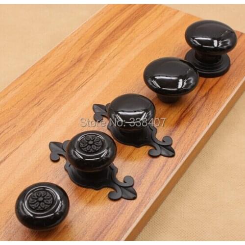 Ceramic Cabinet Knobs and Handles Vintage Black Drawer Knobs and Pulls Ceramic Furniture Fittings