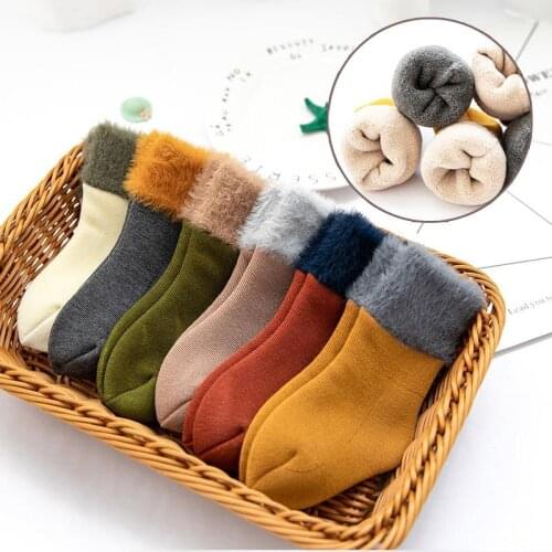 Thicken Warm Baby Socks Children Infant Autumn Winter Socks Baby Boy Girl Kids Indoor Floor Plush Socks