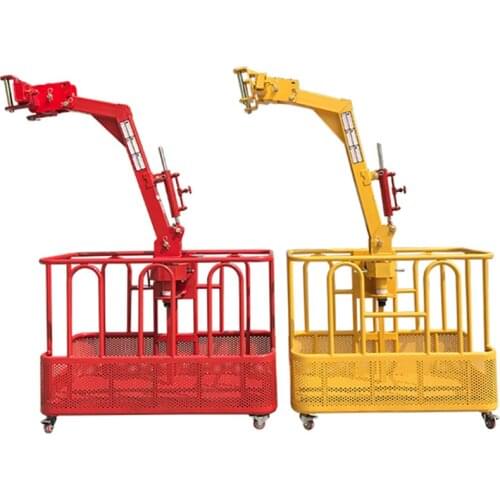 1.35*0.75*1.1m Crane Gondola Lifting Boom Cargo Basket Hitch Mount Basket Crane Truck Lifting Tool Aerial Work With Hook Bracket