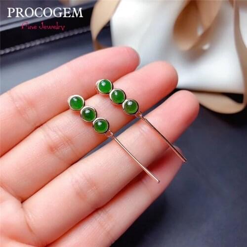 Natural Green Jasper Drop Earrings for Women Party Daily Fashion Real Gemstones Fine jewelry Silver 925 with Certificate #20158