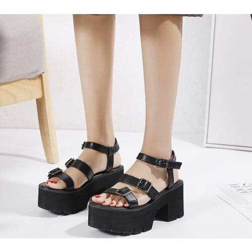 Gladiator Platform Womens Sandals 2021 Summer Fashion Women Chunky Beach Sandal Denim Comfortable Sandalias Mujer Gothic shoes