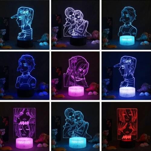 Anime Nana 3D Nightlight LED Nana Osaki Figure Table Lamp for Bedroom Home Decor Kids Child Girls Nightlight Manga Birthday Gift