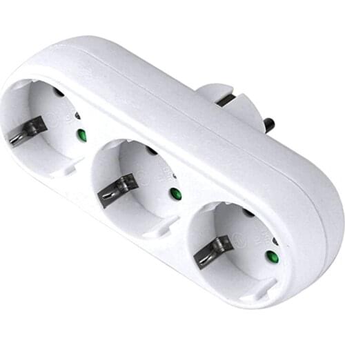 Power Strip European Standard Electric Socket 16A 250V 1 To 3 Way Extened 4.8mm German Power Outlet Adapter Multi Plug Converter