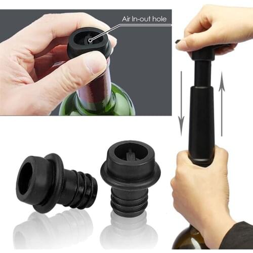 Wine Stopper With Vacuum Pump Bar Accessory Air Lock Aerator 1 Pump+2 Caps Sealing PBottle Stopper Keep Wine Fresh Saver Sealing