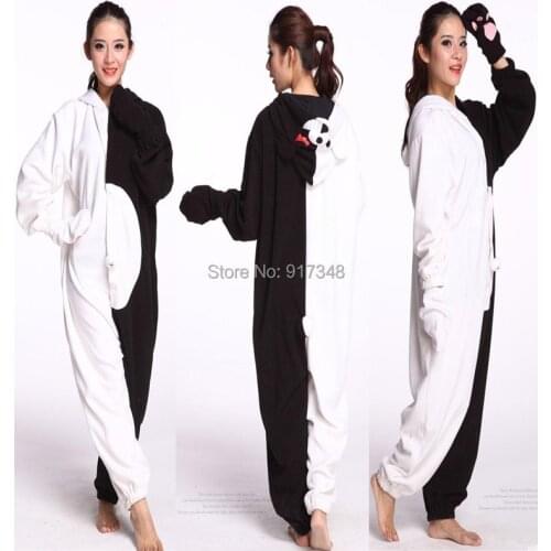 Adult Cosplay Costume Danganronpa Monokuma Bear Onesies Pajamas Jumpsuit Hoodies AdultsCostumes for Halloween and Carnival