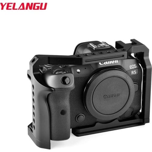Yelangu C22 DSLR Camera Cage for Canon EOS R5 and R6 With Cold Shoe & NATO Rail 1/4'' & Quick release plate