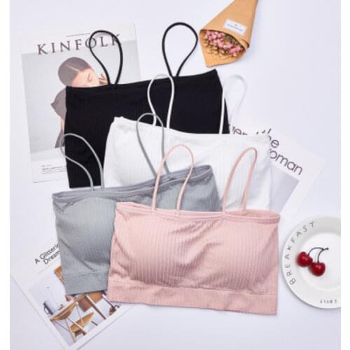 Women Push Up Bra Fitness Tops Brassiere Bralette Female Tube Top Sexy Underwear Wrapped Chest No rims Sling elastic motion bra