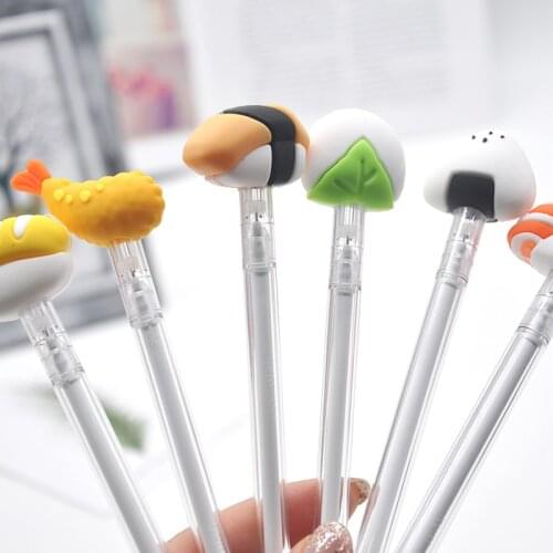 2 pcs Gel Pens Sushi black colored kawaii gift gel ink pens pens for writing Cute stationery office school supplies 0.5mm
