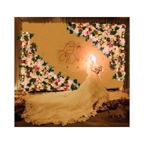 2pcs/lot 1.2m x 1.2m Wedding Flower Wall Artifical Silk Flower Backdrop Wedding Decoration