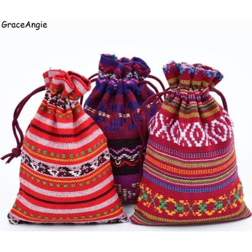 20PCS Large Size Organza Gift Bags Christmas Bags10*14cm Cotton Cloth Organza Voile Gift Packaging Bags Bohemia Bags Christmas