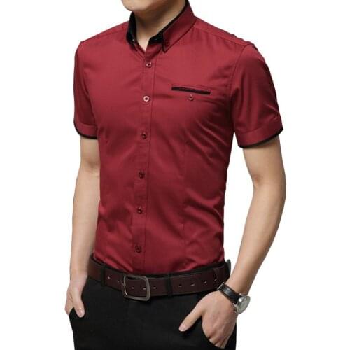 60%HOTMen Solid Color Short Sleeve Turn Down Collar Buttons Cotton Plus Size Shirt
