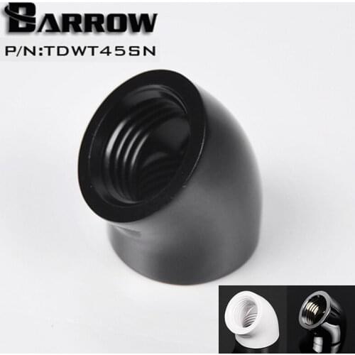 Barrow Black White Silver thread G1/4" 45 degree Fitting Adapter water cooling fitting-TDWT45SN