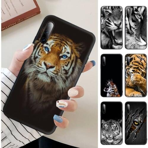 Animal Tiger Black Rubber Mobile Phone Cover For Samsung J4 J6 J5 J7 2016 Note 5 8 9 10 Lite Plus 20 Ultra Case