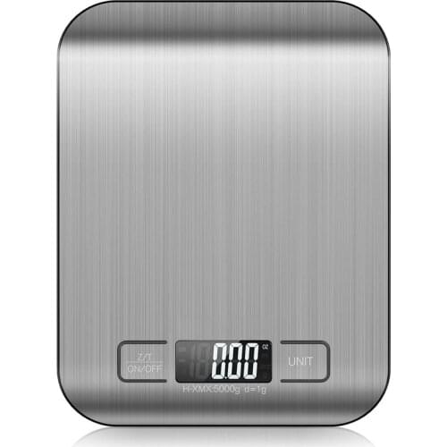 New 5000g/1g 5kg Stainless Steel Digital Weighing Multi-function Food Electronic Kitchen Scale Platform with LCD Display