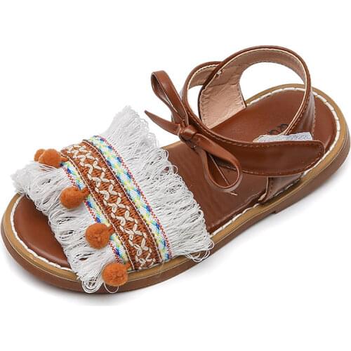 CMSOLO Sandals Shoes Baby Toddlers Girls Shoes Summer New Fashion Kids Flat Heels Sandals Shoes Soft Bottom Baby Size 21-30 Shoe